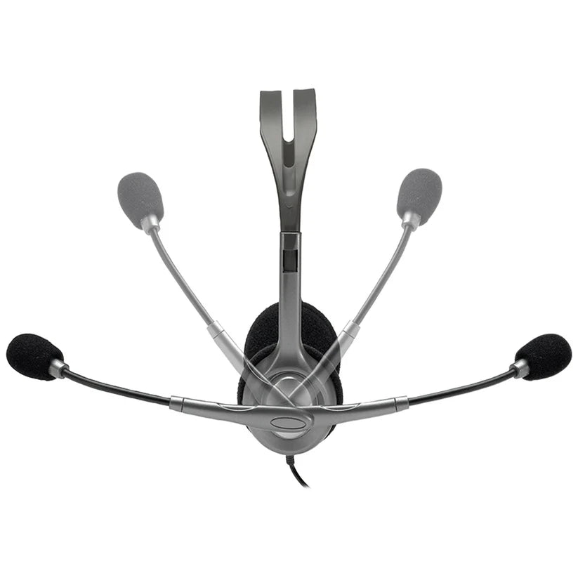 H110 3.5mm Wired Dual Plug Computer Stereo Headset with Mic - Black