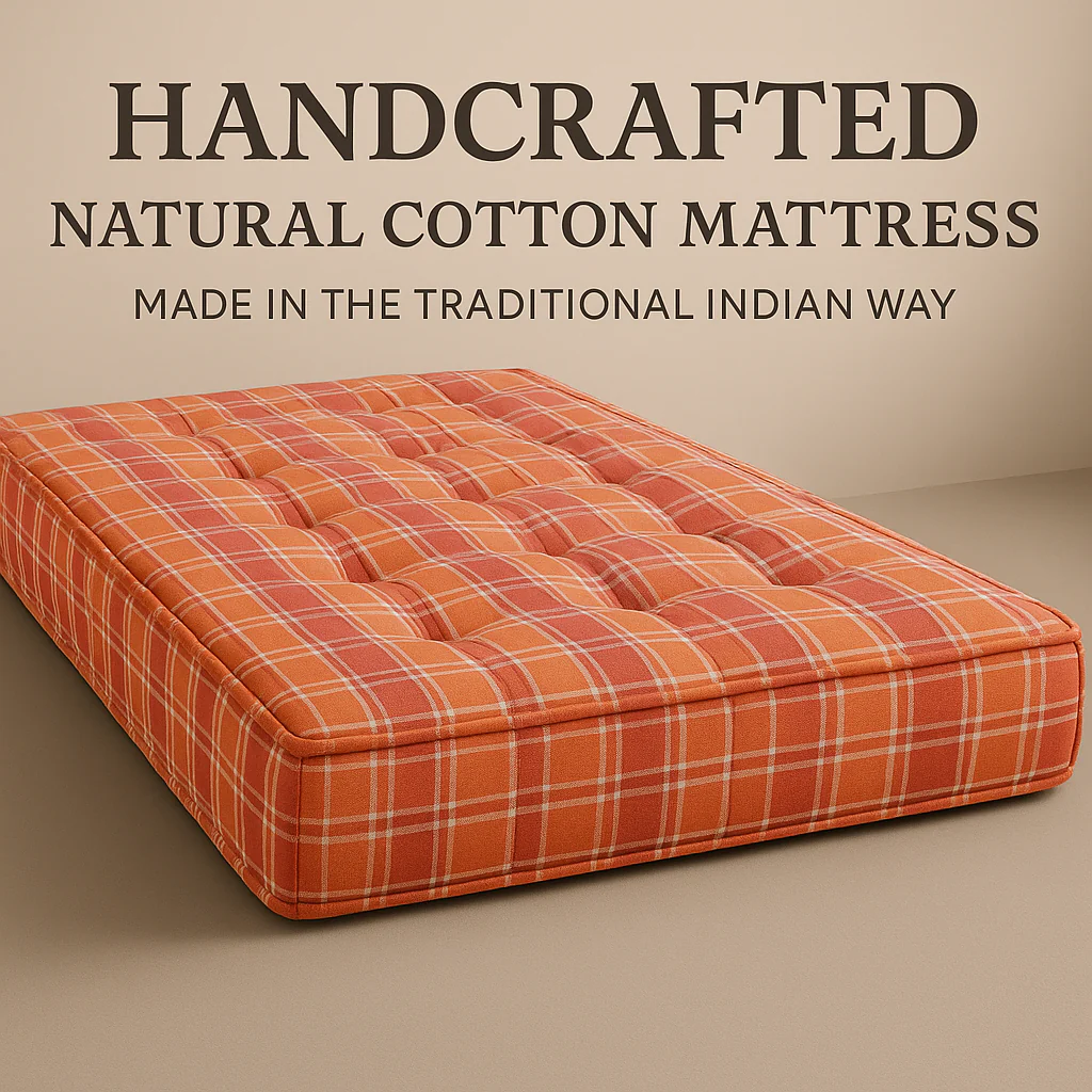 QUEEN Mattress Box-Type Cotton Foldable& Rollable – Floor & Bed Use (Orange / 72x60x5inch)