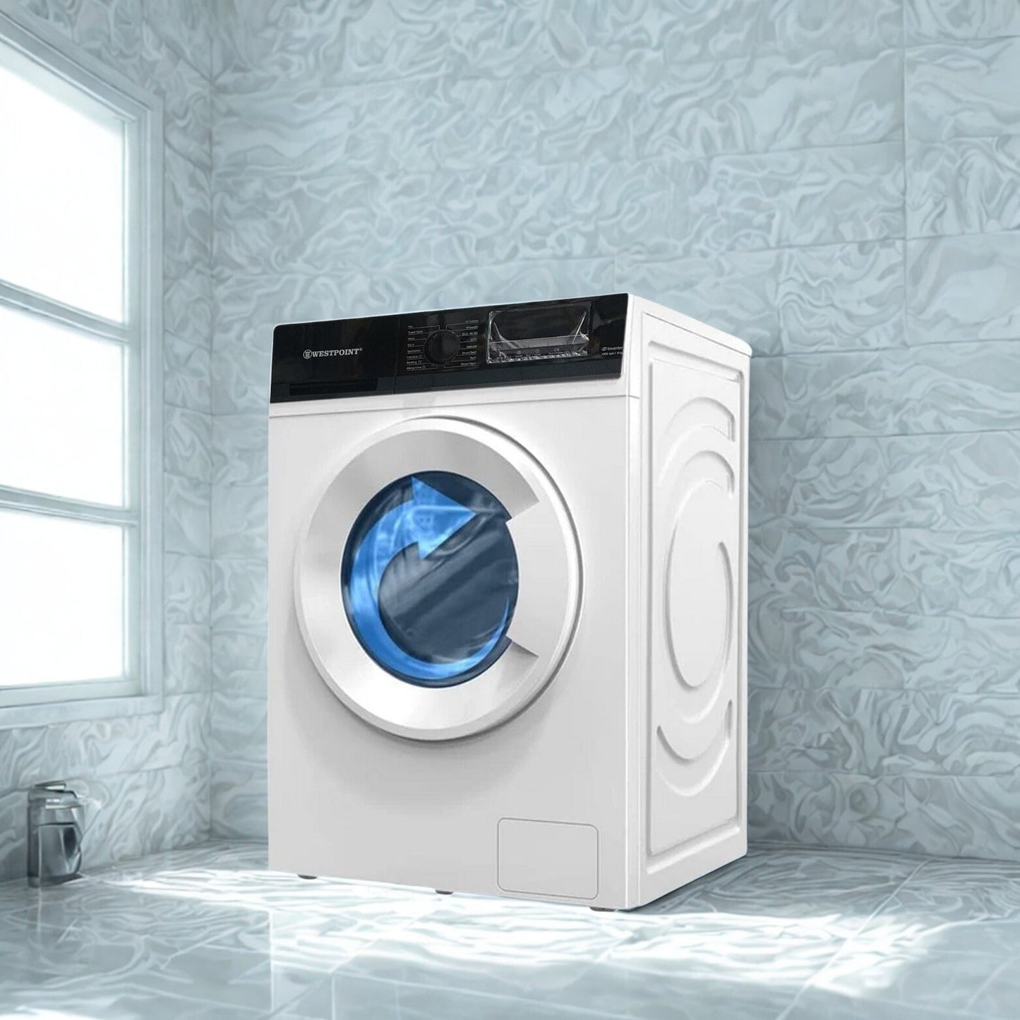 8Kg Front Load Washing Machine, 1200 RPM, 16 Washing Programs, Quick Wash in 15minutes, LED Control Panel, White, WMT-814A25