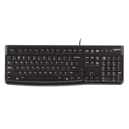 K120 Corded USB Keyboard with Spill Resistant Design - Black