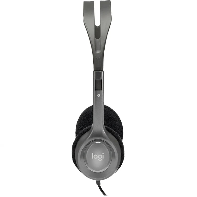 H110 3.5mm Wired Dual Plug Computer Stereo Headset with Mic - Black