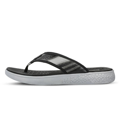Walkaroo Men Textured Thong Flip-Flop - WC4238 Black Grey