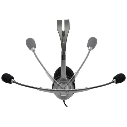 H110 3.5mm Wired Dual Plug Computer Stereo Headset with Mic - Black
