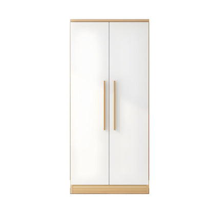 2 Door Swing Wardrobe 80*50*180H White-Wood 05