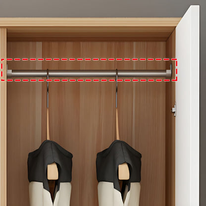 2 Door Swing Wardrobe 80*50*180H White-Wood 05
