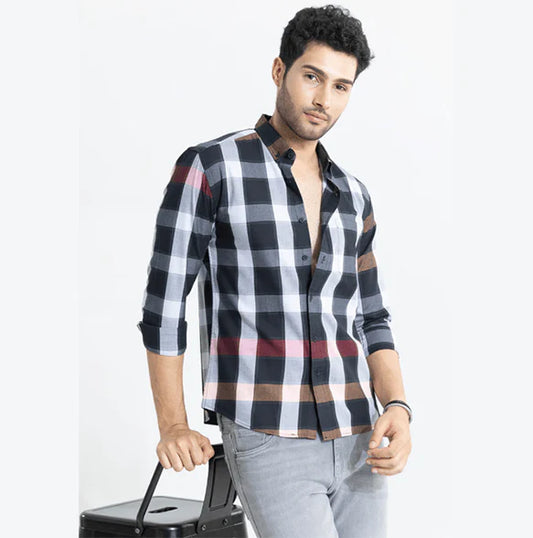 Subtle Checks Shirt Black