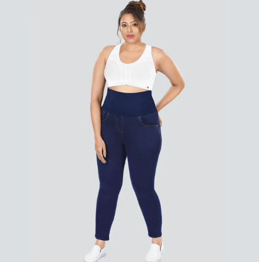 YDIS ShapeX Denim Jeans With 6-Inch Compression Belt Indigo Blue