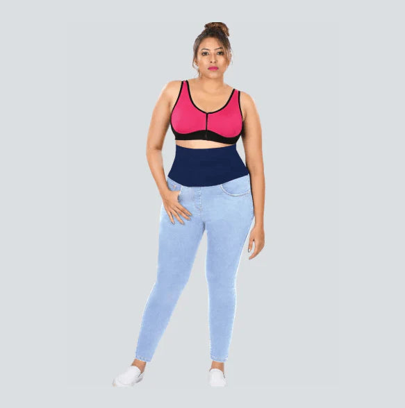 YDIS ShapeX Denim Jeans With 6-Inch Compression Belt Ice Blue
