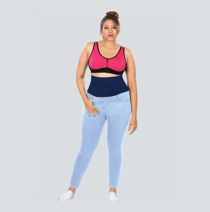 YDIS ShapeX Denim Jeans With 6-Inch Compression Belt Ice Blue