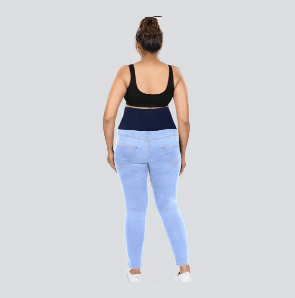 YDIS ShapeX Denim Jeans With 6-Inch Compression Belt Ice Blue