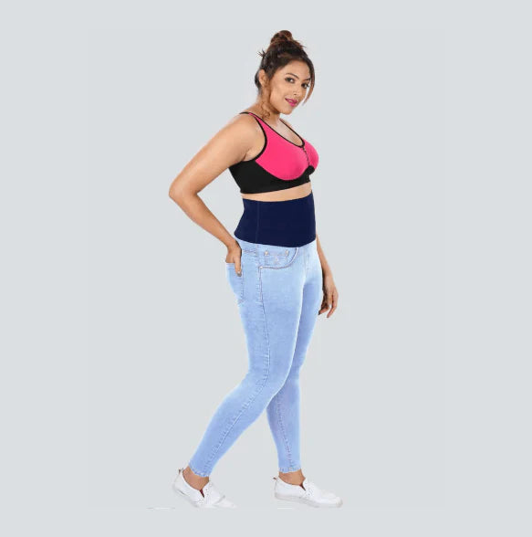 YDIS ShapeX Denim Jeans With 6-Inch Compression Belt Ice Blue