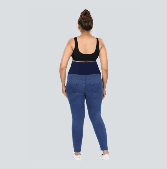 YDIS ShapeX Denim Jeans With 6-Inch Compression Belt Cobalt Blue