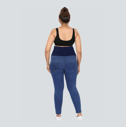 YDIS ShapeX Denim Jeans With 6-Inch Compression Belt Cobalt Blue