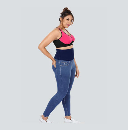 YDIS ShapeX Denim Jeans With 6-Inch Compression Belt Cobalt Blue