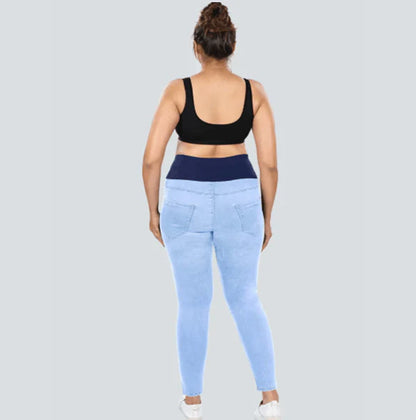 YDIS ShapeX Denim Jeans With 4-Inch Compression Belt Ice Blue