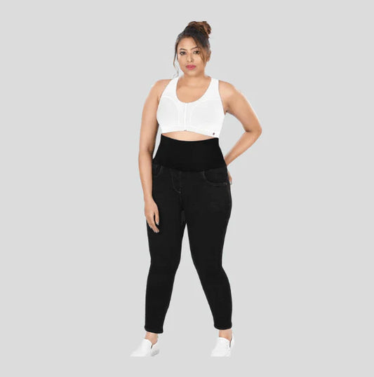YDIS ShapeX Denim Jeans With 6-Inch Compression Belt Navy