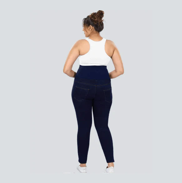 YDIS ShapeX Denim Jeans With 6-Inch Compression Belt Black