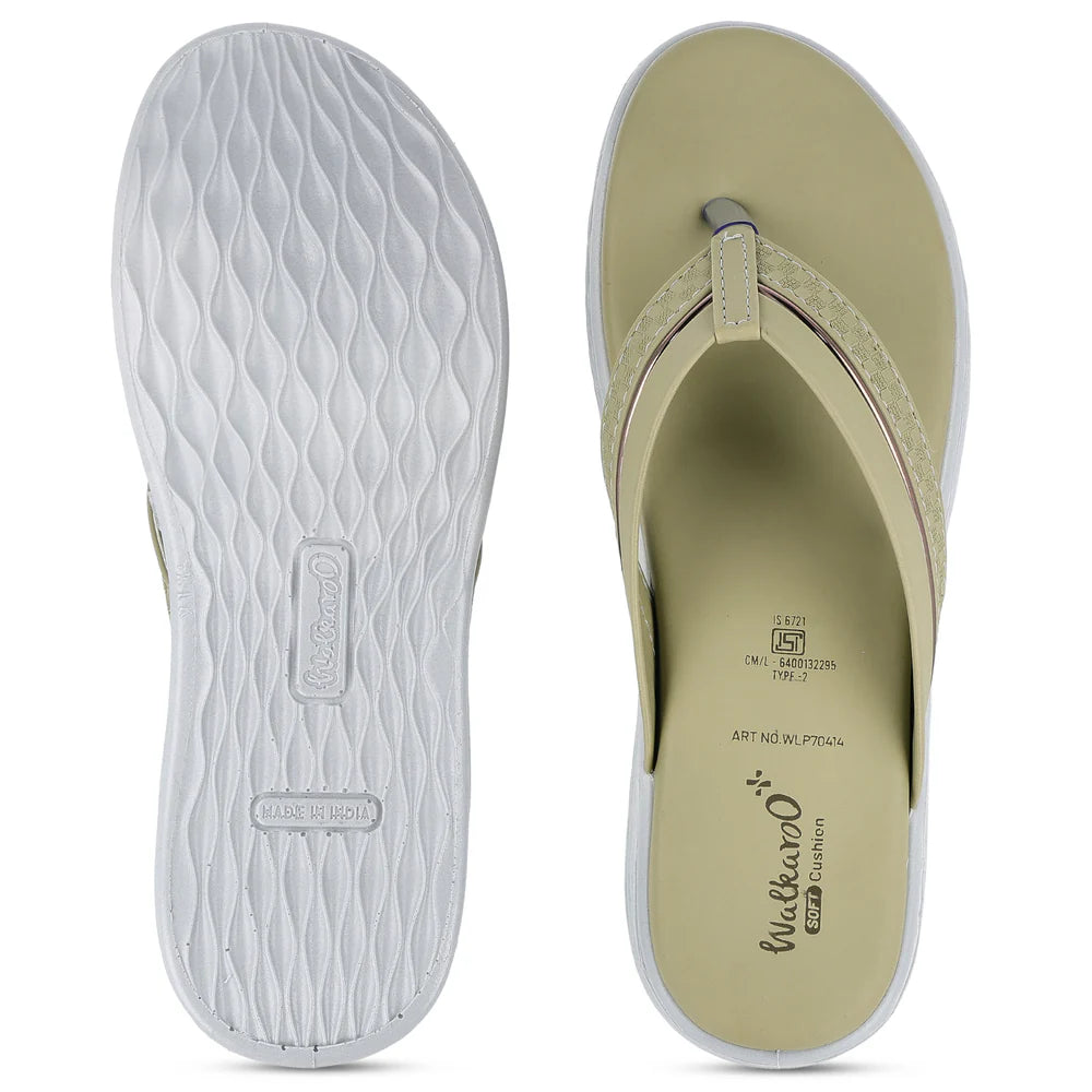 Women's Daily Wear V-Strap Sandals - WLP70414 Pista