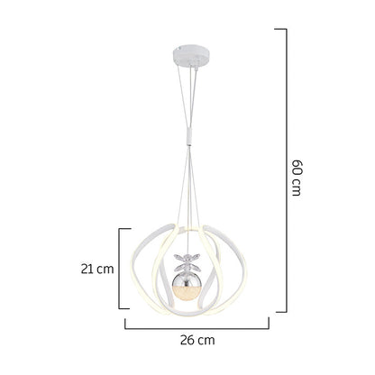 Leroy Single 3-Colored Led Chandelier, White Chrome  LQ3-3991