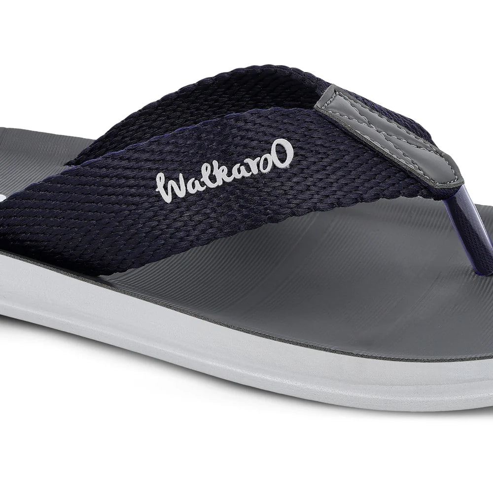 Walkaroo Men Solid Thong Sandals - WG5002  Blue
