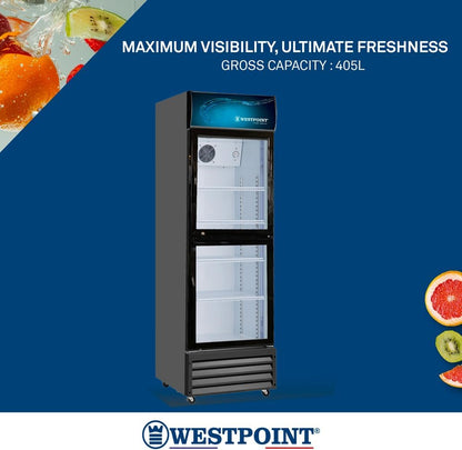 400L Upright Double Door Chiller WPSN4017T2 Black