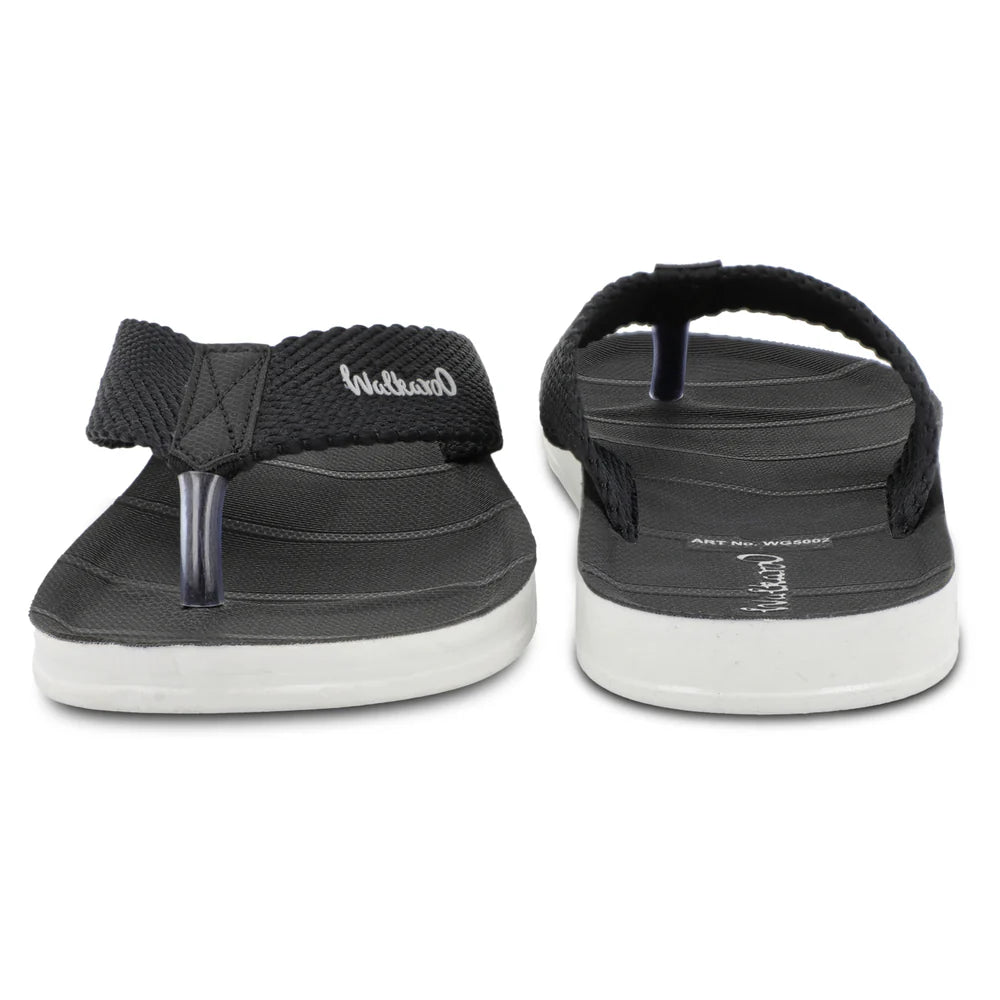 Walkaroo Men Solid Thong Sandals - WG5002  Black