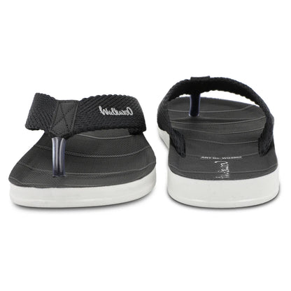 Walkaroo Men Solid Thong Sandals - WG5002  Black
