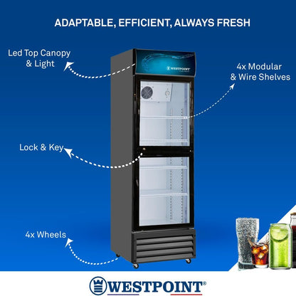 400L Upright Double Door Chiller WPSN4017T2 Black