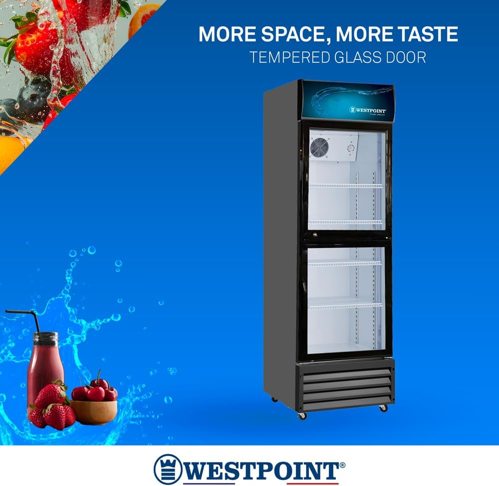 400L Upright Double Door Chiller WPSN4017T2 Black