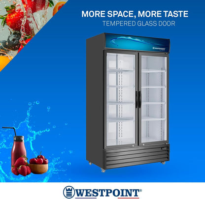 800L 2Door Chiller With Tempered Glass Self Closing Doors 560 W WPSN8217T2 Black