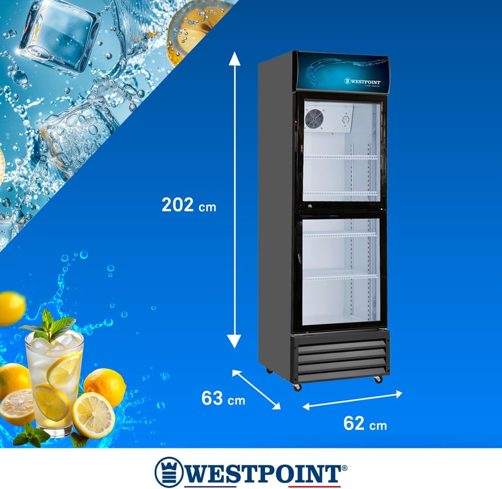 400L Upright Double Door Chiller WPSN4017T2 Black