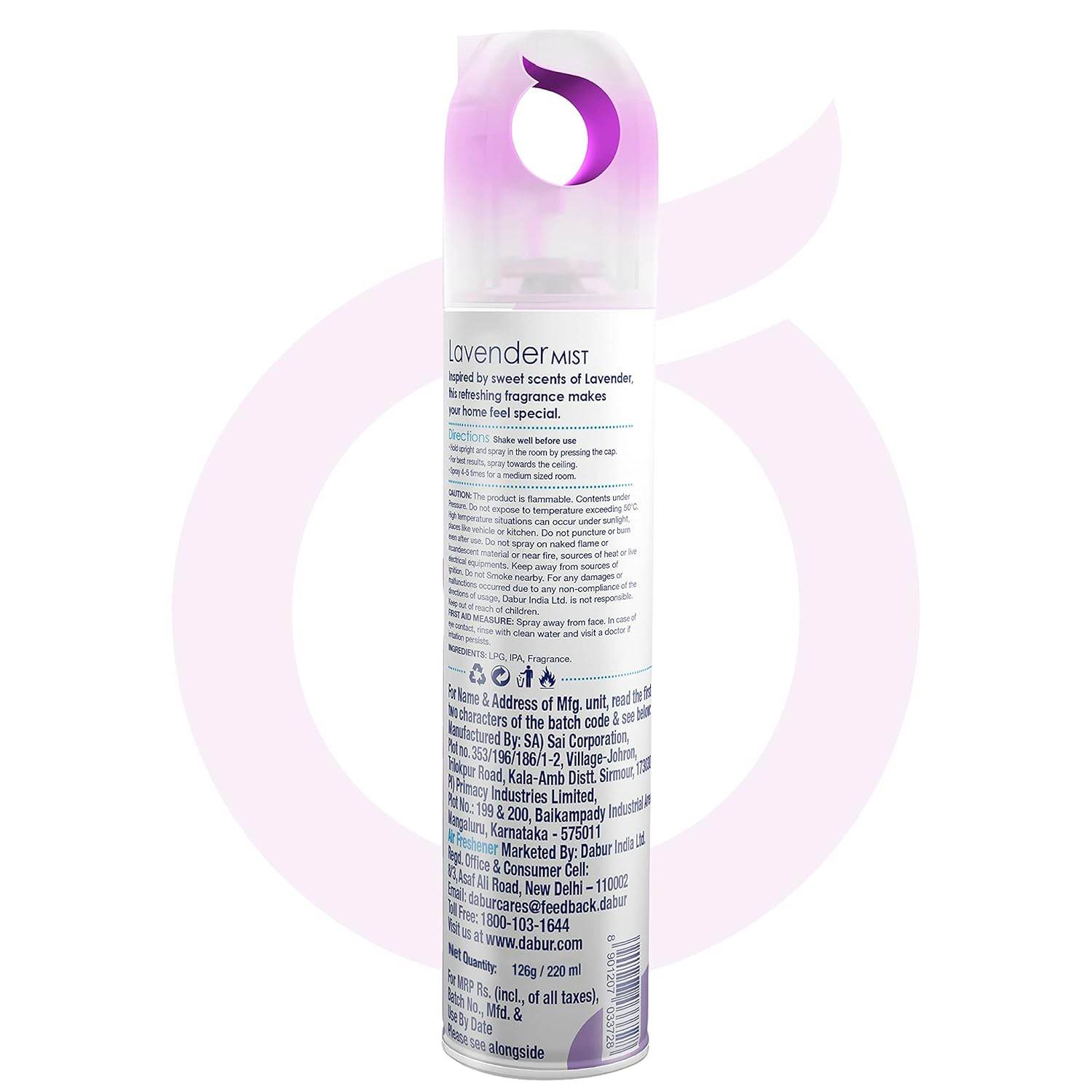 Air Freshner Spray LAVENDER 220ml - Thebrands