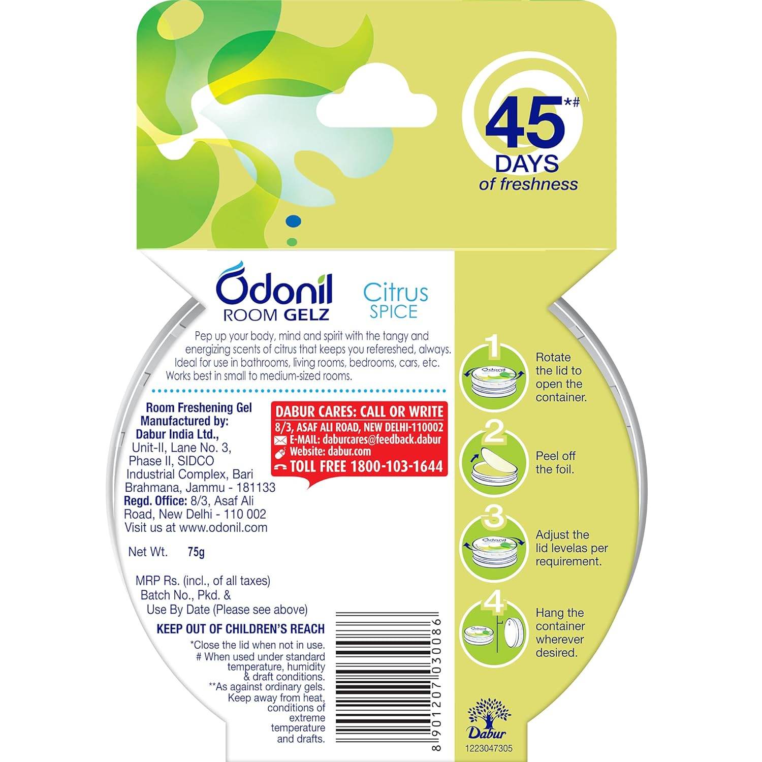 Air Freshner- Gel CITRUS SPICE 75gms - Thebrands