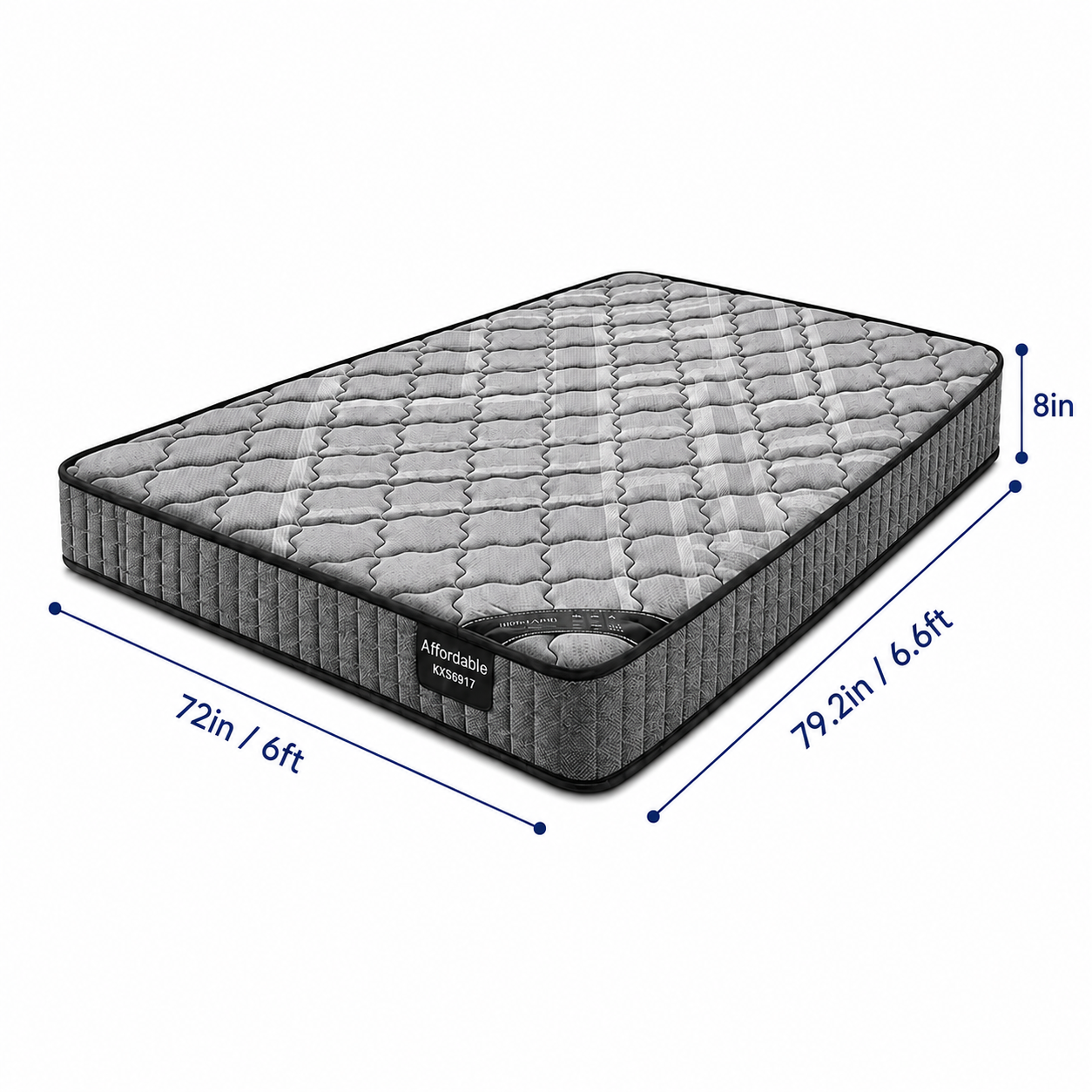 8-inch KING Mattress (6x6.6ft) Pocket Spring