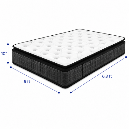 10-inch QUEEN-A Mattress (5x6.3ft) Pillow Top Pocket Spring