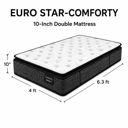 10-inch DOUBLE Mattress (4x6.3ft) Pillow Top Pocket Spring