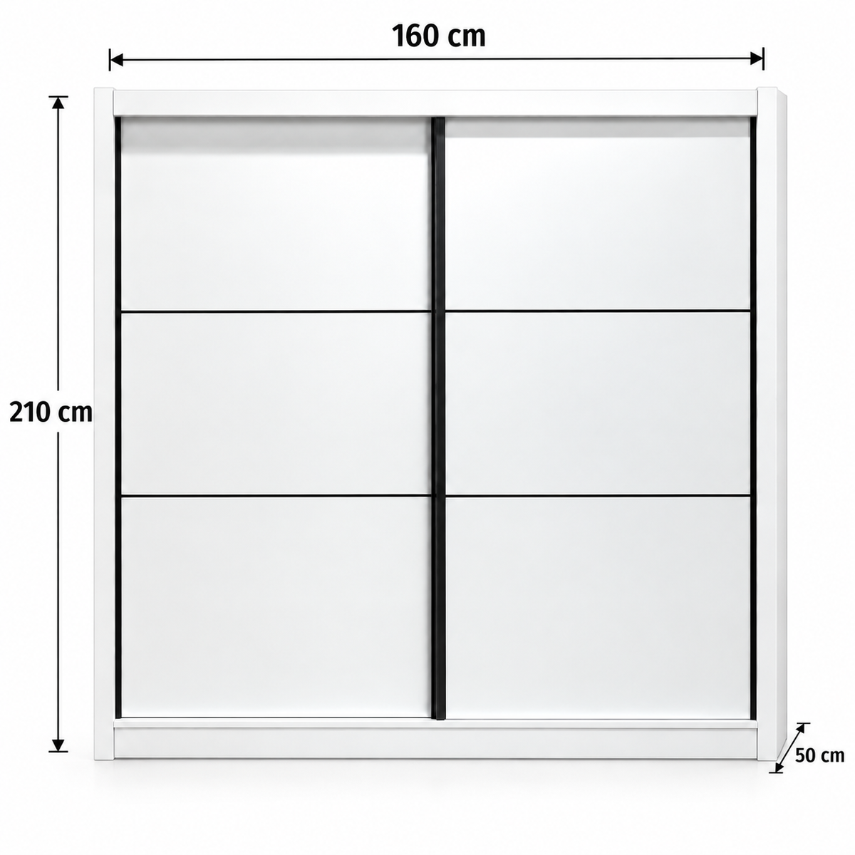 Sliding Wardrobe (160*50*210H) White