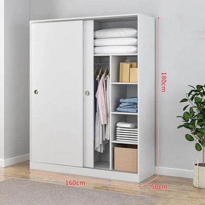 2 Door Sliding Wardrobe 160*50*180cm White - BD07