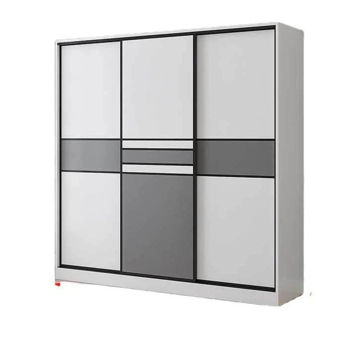 3 Door Sliding Wardrobe 180*50*200cm Grey-White 04
