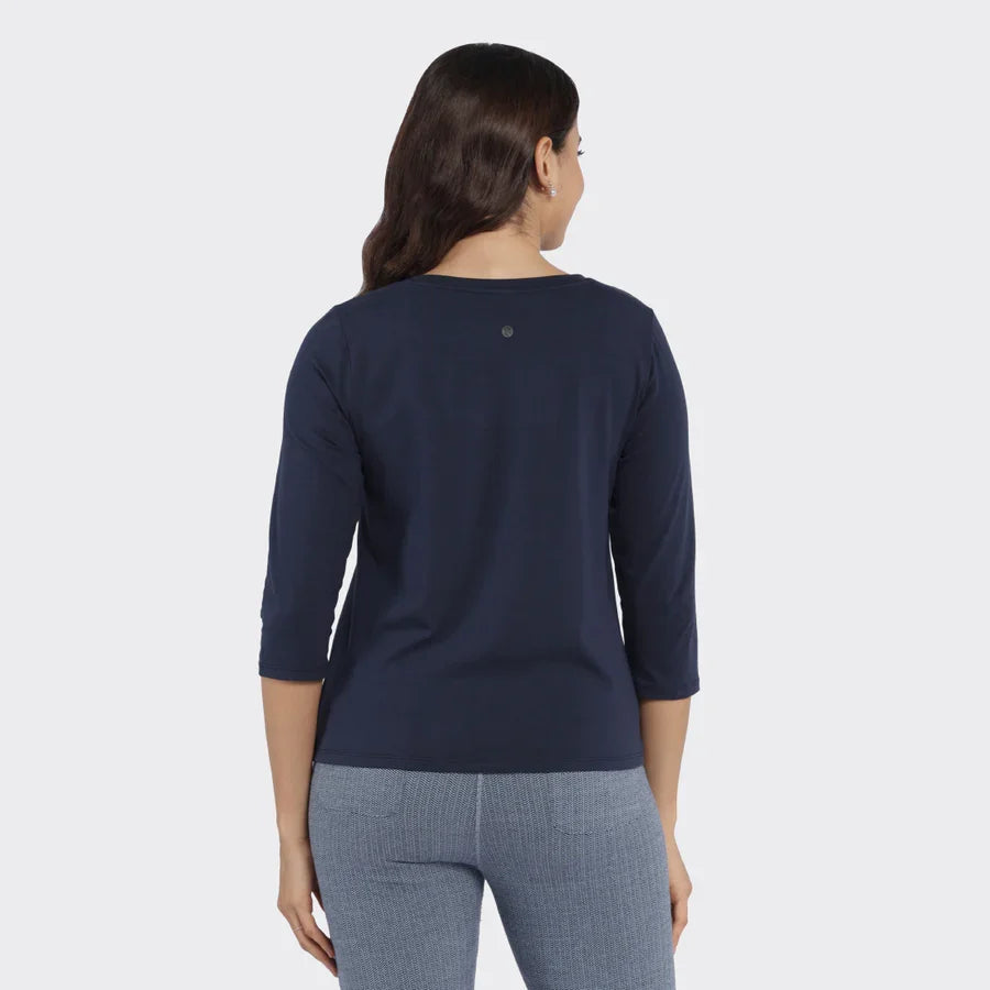 Last Tee - V Neck T-shit Top Naina Navy