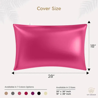 Premium Satin Silk Pillow Covers - Pink, Pack of 1  (18''x28'')