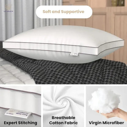 Gusseted Hotel Pillow for Sleeping, Soft & Supportive / Pack of 1
