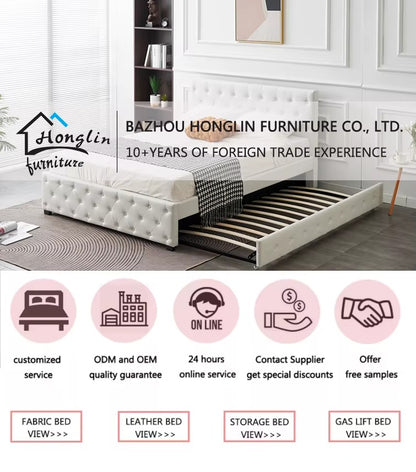 DOUBLE Pull Out Bed White  122*200cm
