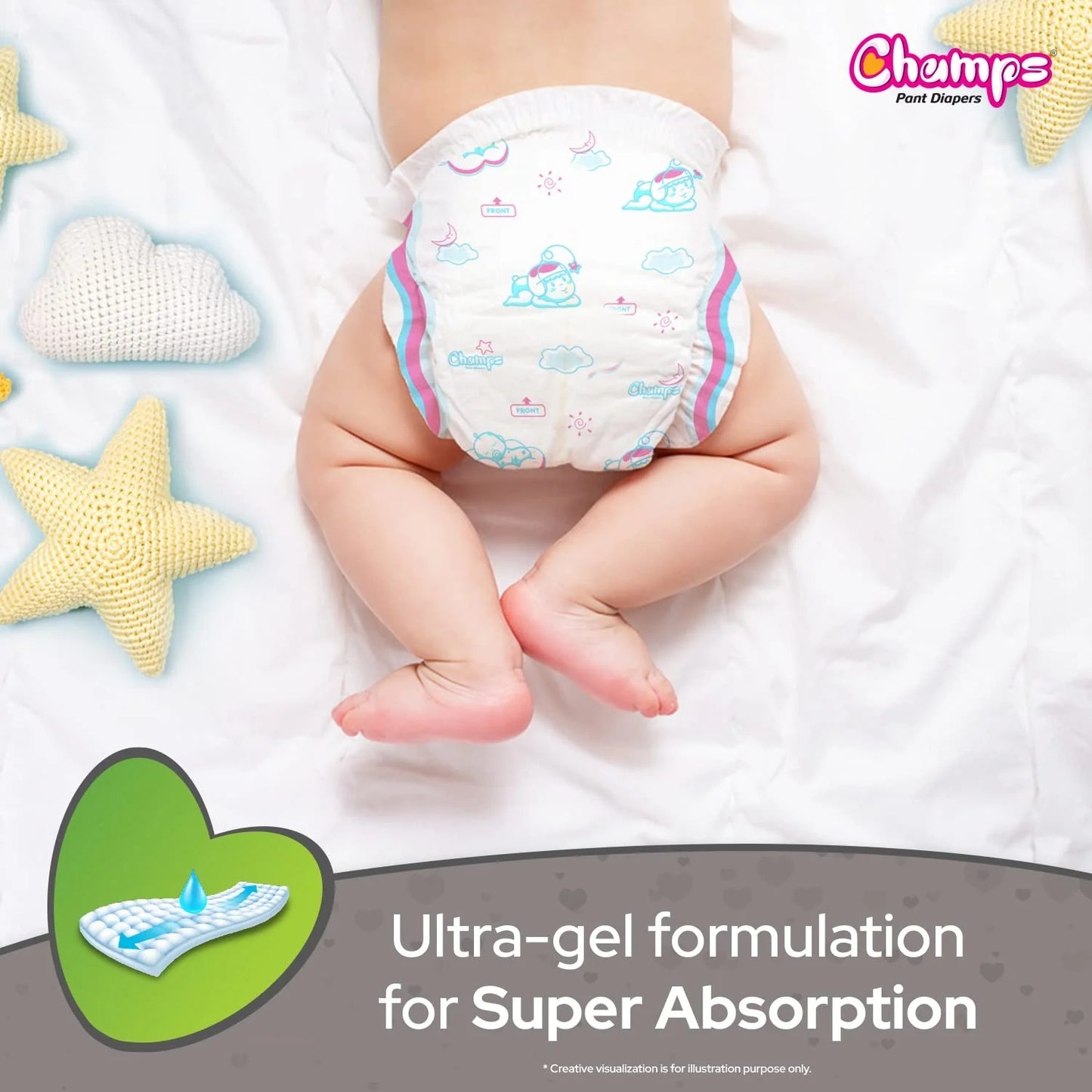 Baby Pant Diapers Soft & Dry - Extra Large 24 Pieces (12 to 17 Kg)