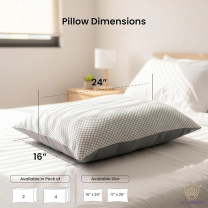 Height Adjustable Microfiber Pillows Dual Tone 16 x 24 inches / Pack of 1
