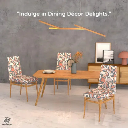 Polyester Elastic Stretch Fit Dining Chair Seat Cover - Abstract / Pack of 6