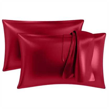 Premium Satin Silk Pillow Covers - Maroon, Pack of 1 (18''x28'')