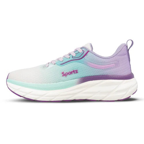 Women's Lace-up Sports Shoe - WS9917 Purple Green