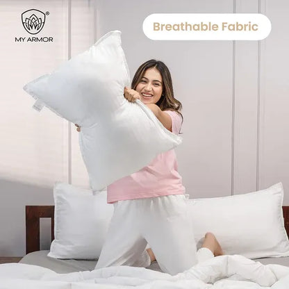 Height Adjustable Microfiber Pillows White Stripes 16 x 24 inches / Pack of 1