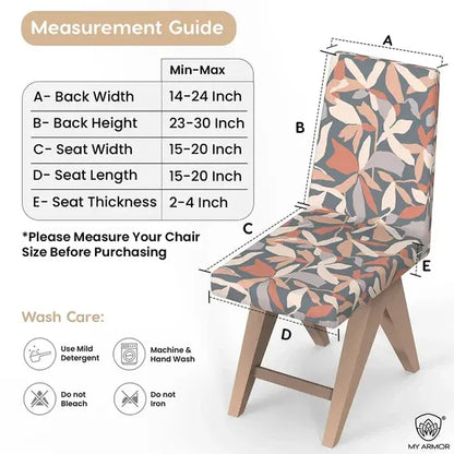 Polyester Elastic Stretch Fit Dining Chair Seat Cover - Abstract / Pack of 6
